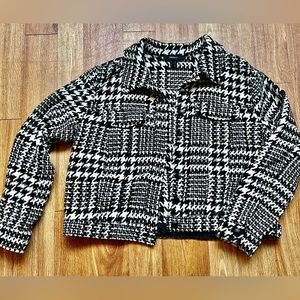 Womens Forever21 Houndstooth Cropped Jacket Size X1